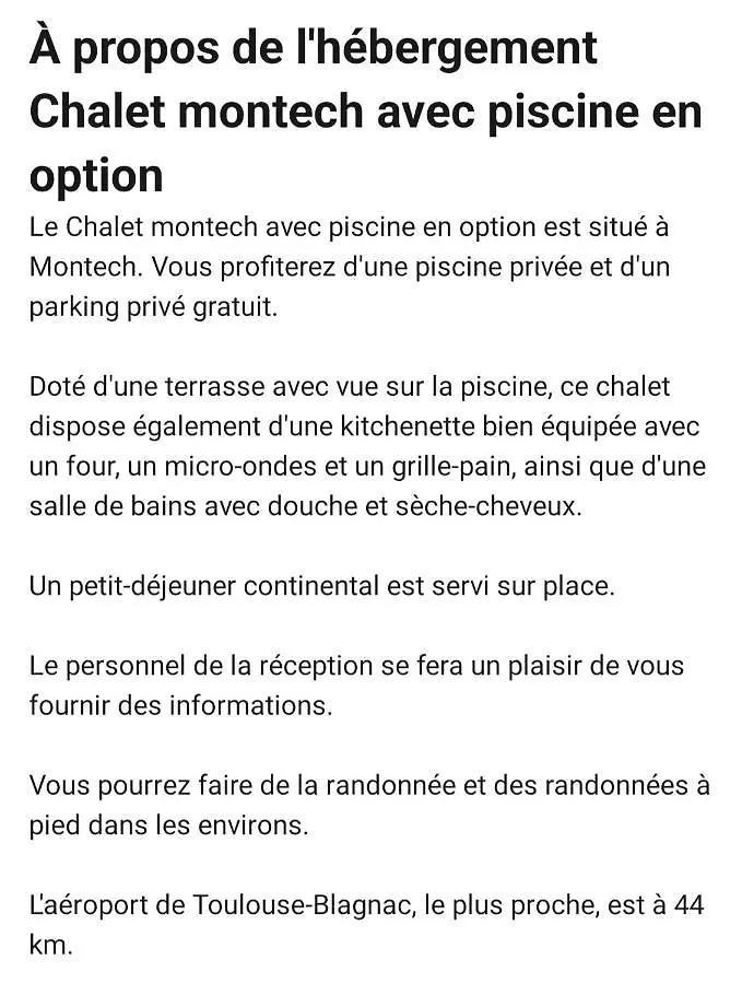 Chalet piscine montech 0*,  France